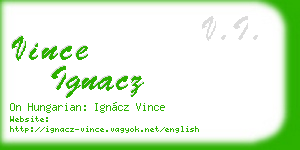 vince ignacz business card